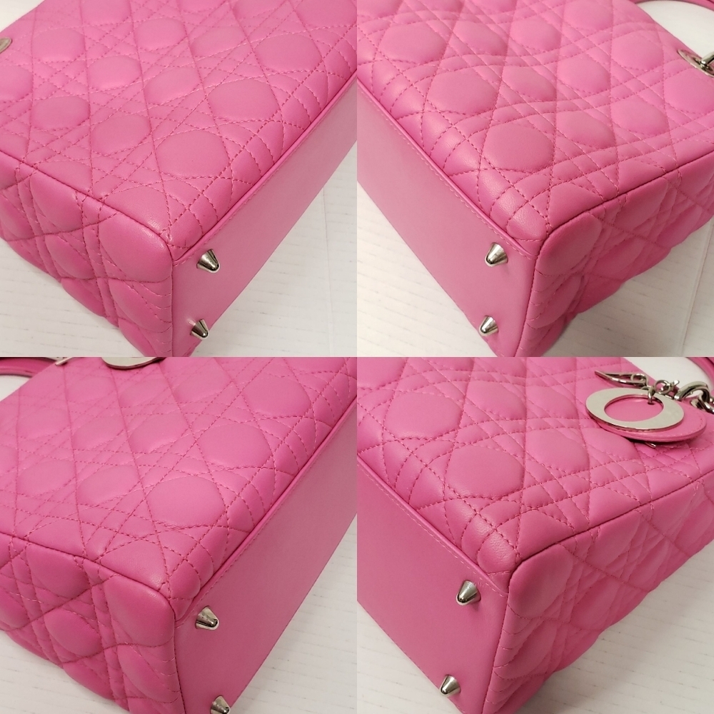 Authentic Dior Lady Dior Pink Cannage Leather Medium Bag - Picture 12 of 16